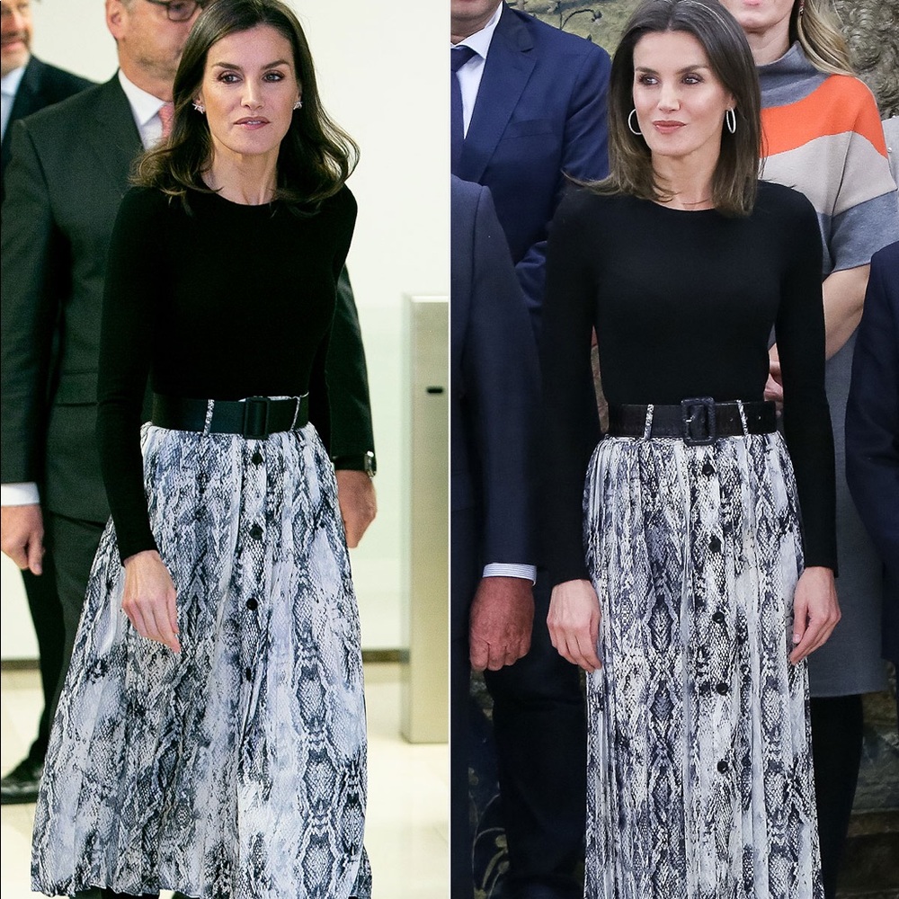 Zara snakeskin skirt ASO Queen Letizia